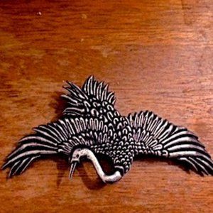 Silver Crane Barrette